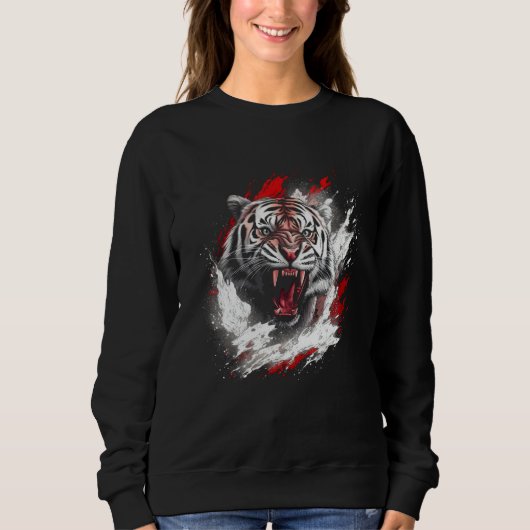 Sweatshirt Tiger  for real cat fans (Devant)