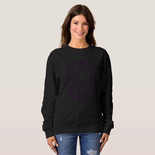 Sweatshirt Tiger Head Face Boho Style Wildlife (Devant entier)