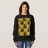 Sweatshirt Tiger Head Pattern Design Yellow  (Devant entier)