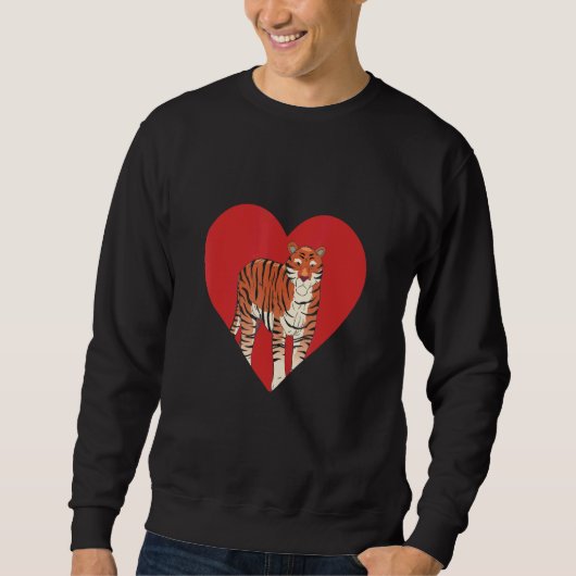 Sweatshirt Tiger Heart Safari Wildlife Animal Zookeeping (Devant)