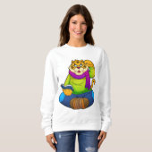 Sweatshirt Tiger Nerd avec Livre (Devant entier)