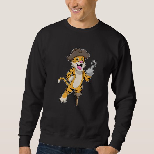 Sweatshirt Tiger Pirate Hook hand Wooden leg Premium (Devant)
