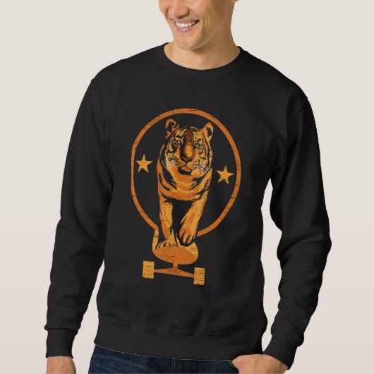 Sweatshirt Tiger Skateboard Wildlife Animal Zoo Zookeeper (Devant)