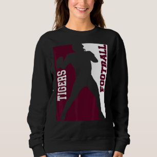 Sweatshirt Tigers Football Silhouette Tacker Maroon White Lov