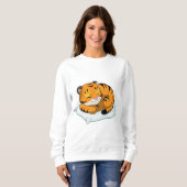 Sweatshirt Tigre au coucher avec Coussin (Devant entier)