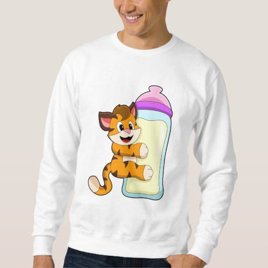 Sweatshirt Tigre avec Bébé bouteille de lait (Devant)