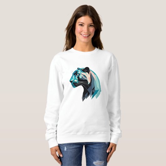 Sweatshirt Tigre avec design Lowpoly (Devant entier)