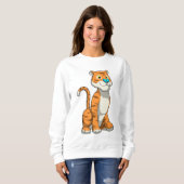 Sweatshirt Tigre avec papillon (Devant entier)
