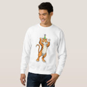 Sweatshirt Tigre avec parti casquette (Devant entier)