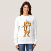 Sweatshirt Tigre avec parti casquette (Devant entier)