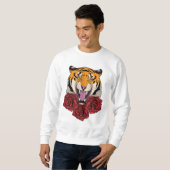 Sweatshirt Tigre avec Rose (Devant entier)