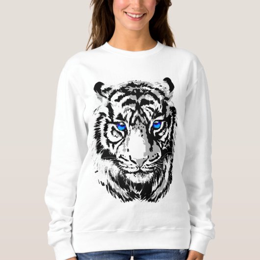 Sweatshirt Tigre blanc de Sibérie - Yeux bleu tigre (Devant)