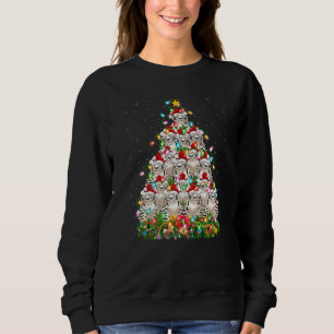 Sweatshirt Tigre blanc Xmas Père Noël Tigre blanc Arbre de No