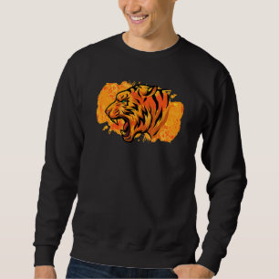 Sweatshirt Tigre Chauffé Tête Abstraite Tigre Colorée Artwork