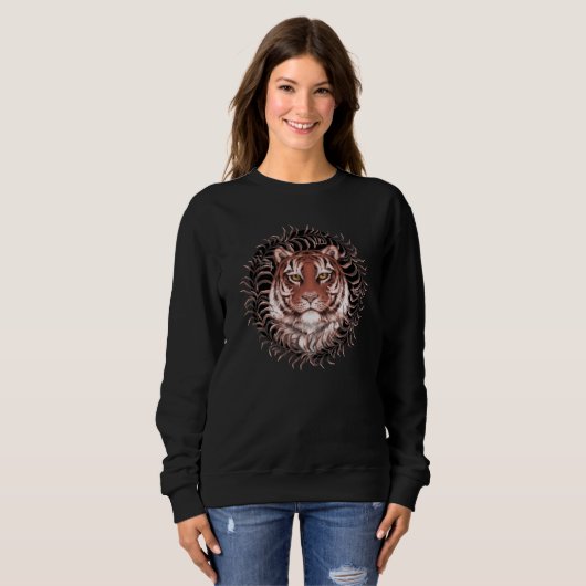 Sweatshirt Tigre dans l'herbe (Devant entier)