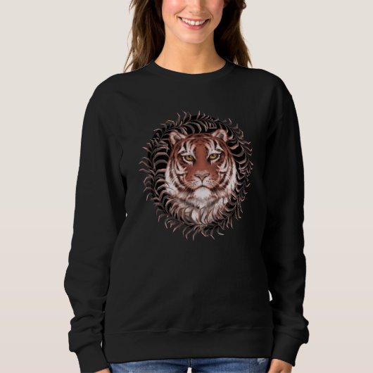 Sweatshirt Tigre dans l'herbe (Devant)
