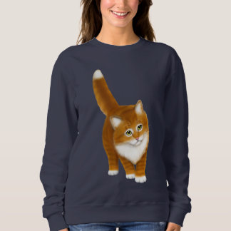 Sweatshirt tigré orange de raglan de dames de