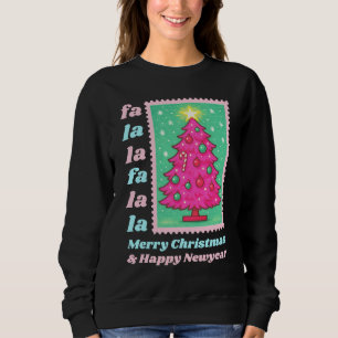 Sweatshirt Timbre de Noël de l'arbre de Noël Pink FaLaLa