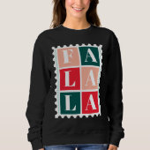 Sweatshirt Timbre de Noël Rétro Fa La La (Devant)