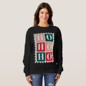 Sweatshirt Timbre de Noël Rétro Ho Ho Ho (Devant entier)