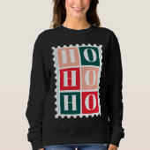 Sweatshirt Timbre de Noël Rétro Ho Ho Ho (Devant)