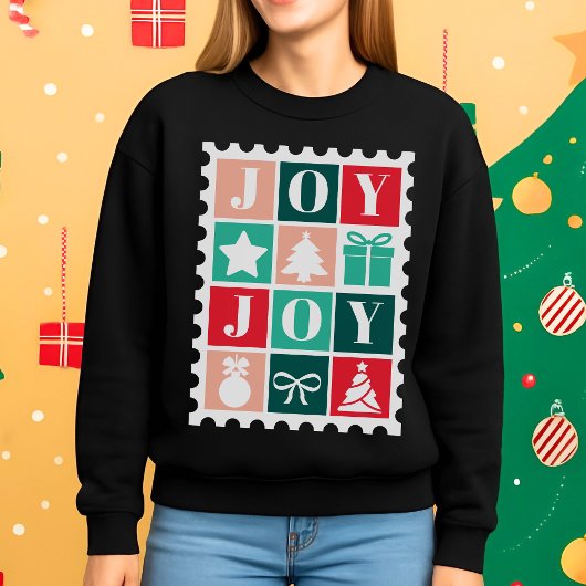 Sweatshirt Timbre de Noël Retro Joy