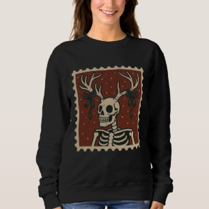 Sweatshirt Timbre de squelette à bois gothique pour femmes