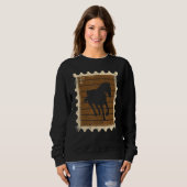 Sweatshirt Timbre-poste avec un cheval 3 (Devant entier)