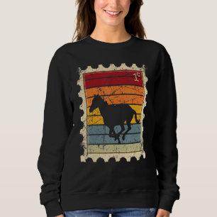 Sweatshirt Timbre-Poste Avec Un Cheval Au Galop Au Soleil Cou