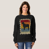 Sweatshirt Timbre-Poste Avec Un Chien De Coucher De Soleil (Devant entier)
