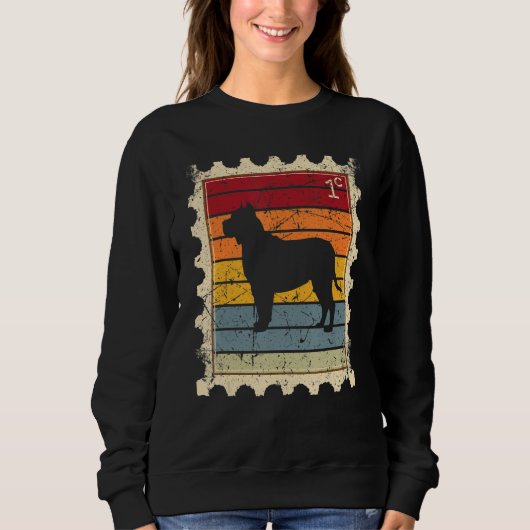 Sweatshirt Timbre-Poste Avec Un Chien De Coucher De Soleil (Devant)