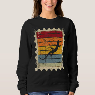 Sweatshirt Timbre-poste avec un gecko au coucher du soleil 1