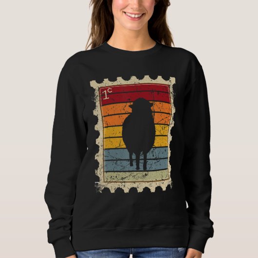 Sweatshirt Timbre-Poste Avec Un Mouton De Coucher De Soleil (Devant)