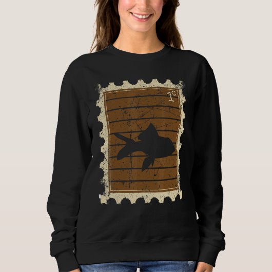 Sweatshirt Timbre-Poste Avec Un Poisson (Devant)
