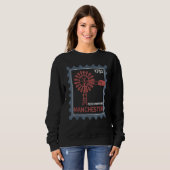Sweatshirt Timbre-poste avec une ancienne éolienne à Manchest (Devant entier)