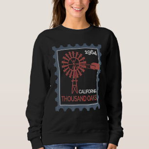 Sweatshirt Timbre-poste avec une ancienne éolienne à Thousand