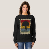 Sweatshirt Timbre-poste avec une méduse de coucher de soleil (Devant entier)