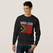 Sweatshirt Timor Oriental En Situation Désespérée Drapeau Gra (Devant entier)