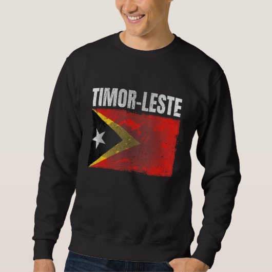 Sweatshirt Timor Oriental En Situation Désespérée Drapeau Gra (Devant)