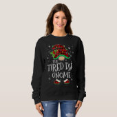 Sweatshirt Tired Dad Gnome Red Plaid Matching Family Christma (Devant entier)