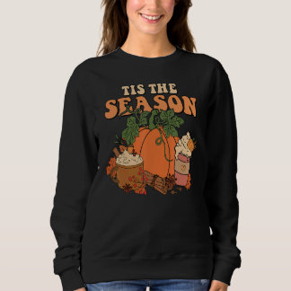 Sweatshirt Tis The Season Autumn Fall Retro Thanksgiving Pump