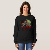Sweatshirt Tis The Season Christmas Tree Lights on Leopard Tr (Devant entier)