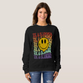 Sweatshirt TK and Kinder retro smile face Back To School kind (Devant entier)
