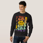 Sweatshirt Tk crew squad retro smile face Back To School kind (Devant entier)