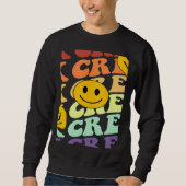 Sweatshirt Tk crew squad retro smile face Back To School kind (Devant)