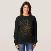 Sweatshirt Toile d'araignée dorée Halloween (Devant entier)