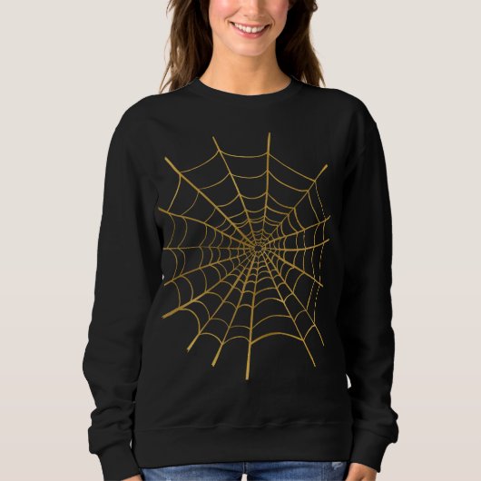 Sweatshirt Toile d'araignée dorée Halloween (Devant)