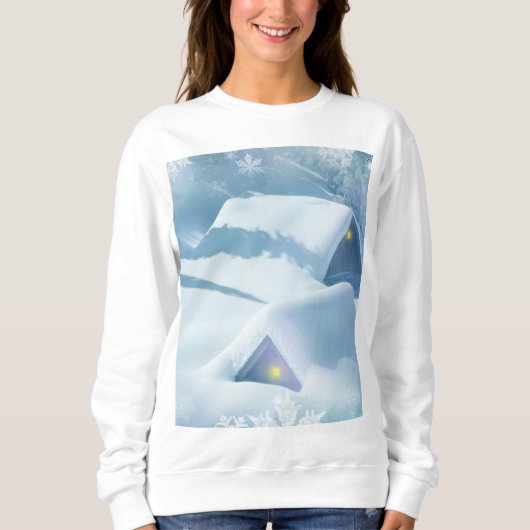 Sweatshirt Toit enneigé dans une forêt (Devant)