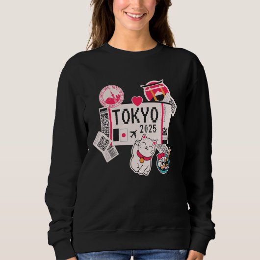 Sweatshirt Tokyo Urlaub Flugticket Tokyo 2025 (Devant)