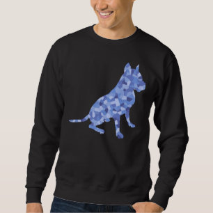 Sweatshirt Tons Bleus Sitting Pit Bull race Chien Scoop